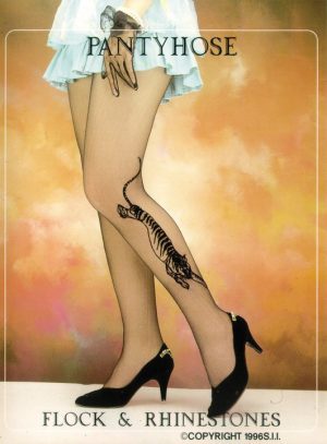 701 Flocked Rhinestone Pantyhose - Image 2
