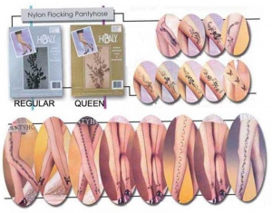 701 Flocked Rhinestone Pantyhose