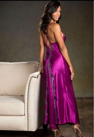 20300 Satin & Lace Gown